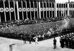 Olympic flame at Berlin games 1936.
