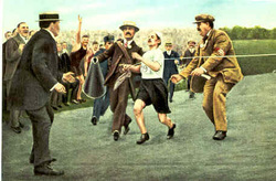 Dorando Pietri at the Marathon finish Olympic Games 1908 London